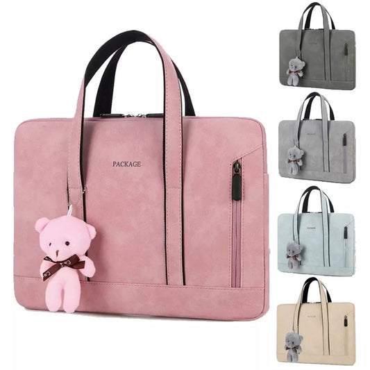 Laptop Bag 13 14 15 15.6 inch Handbag Women Notebook Bag For Macbook Air Pro 16 Case Xiaomi Asus PU Leather Luxury Computer Bag
