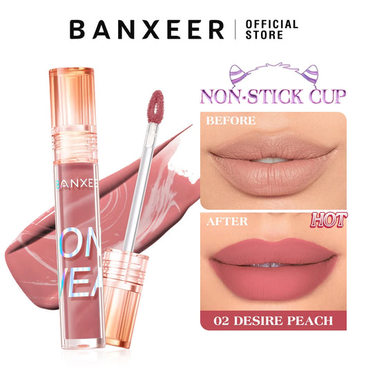 BANXEER Liquid Lipstick Matte Super Waterproof Long Lasting Highly Pigmented No Fade Non-stick Cup Lip Glaze Makeup for Women