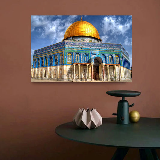 Jerusalem Israel Dome of the Rock Gallery Wall Art Canvas Painting Photography Print Islamic Architecture Poster for Home Decor