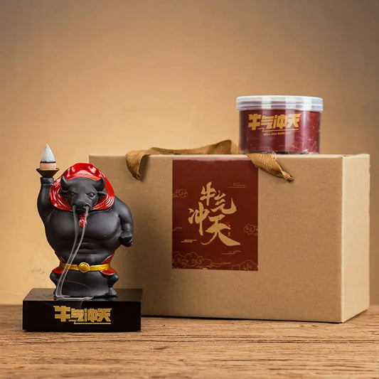 Year of The Ox Mascot Reverse Flow Incense Burner Home Decoration Living Room Office Creative Gifts Reverse Flow Incense Burner