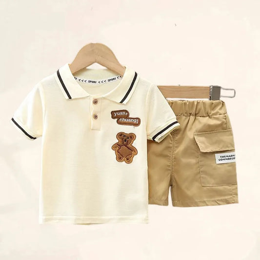 Baby Boy Clothes Set T-shirt+Shorts Kids Boy Summer Clothing Set Cute Cartoon Baby Boy Outfit Set Infant Toddler Tee Shirt Pants