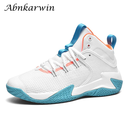 Breathable Men Mesh Basketball Shoes Men's High Top Sneakers 2022 New Plus Size Dropshipping
