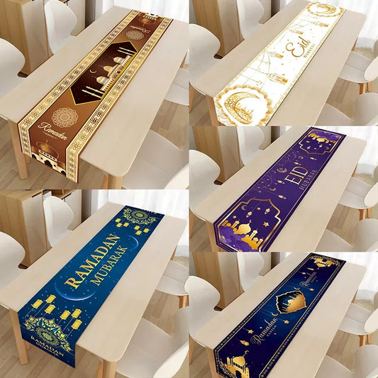 Ramadan Decoration Table Runner EID Mubarak Decor For Home Tablecloth Ramadan Kareem Islamic Muslim Party Eid Al Adha Gifts 2024
