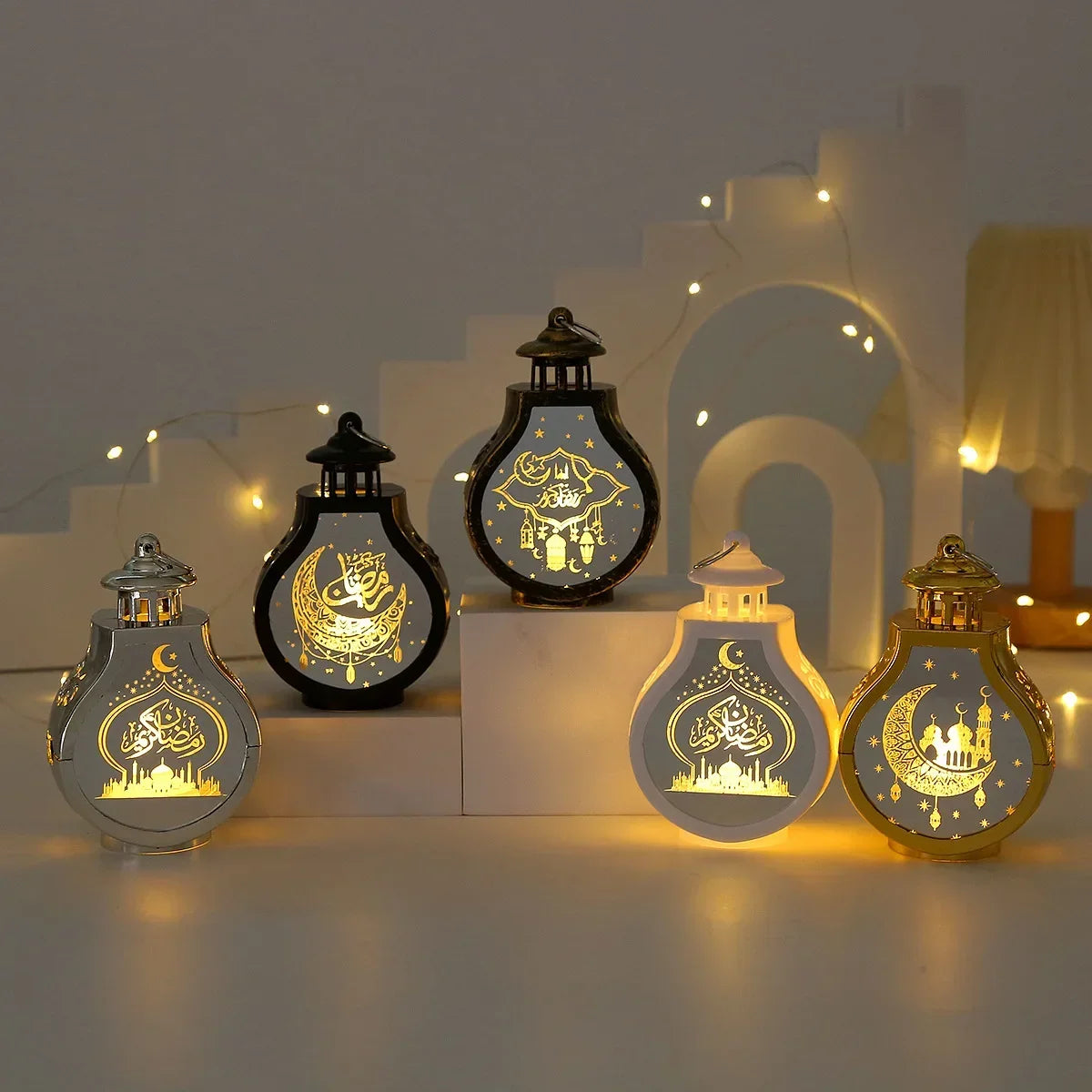 2024 Ramadan LED Lantern Light Eid Mubarak Decoration for Home Islamic Muslim Festival Party Ramadan Kareem Decor EID Al Adha