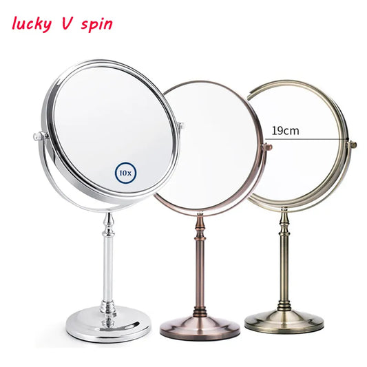 8 Inch 5X 7X 10X Magnification Makeup Mirror 360 Rotating Professional Desktop Cosmetic Mirror 8" Double Sided Magnifier stand
