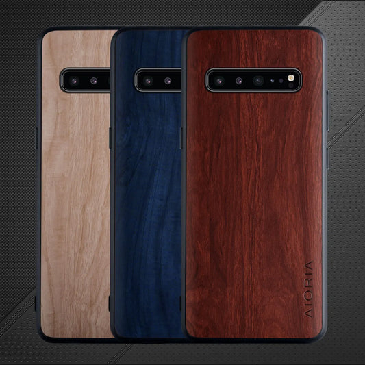 Case for Samsung Galaxy S10 Plus S10E S10 Lite 5G Funda Coque Luxury Bamboo Wood Pattern PU Leather Back Cover Phone Capa